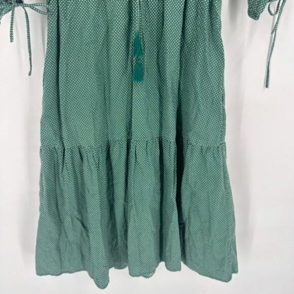 All the Wild Roses Women's Polka Dot Boho Tiered Breezy‎ Midi Dress Green Size 8 - Picture 10 of 15